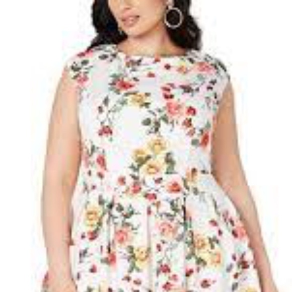 Emerald Sundae Printed Open-Back Fit & Flare Plus Size Dress NWOT - Picture 1 of 12